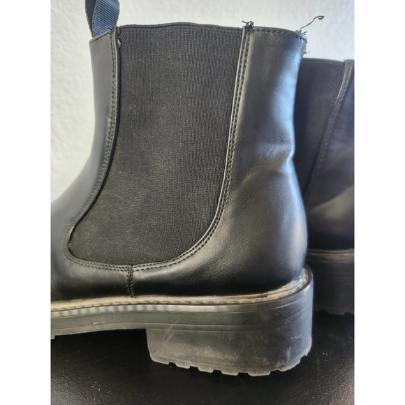 London Rebel Leather Heeled Chelsea Boots Size 41 (8) - Picture 3 of 8